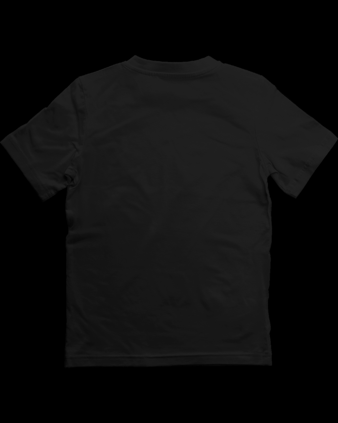 Black t-shirt on a white background