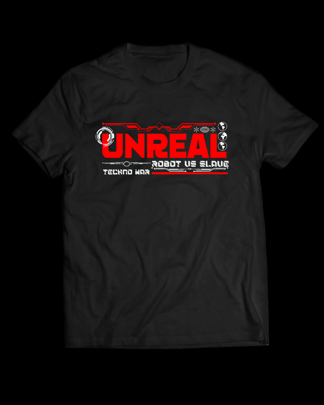 Futuristic Unreal Tshirt, 180 gsm black colour - THE CLOTHING STYLE